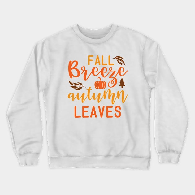 Fall Breeze Autumn Leaves Crewneck Sweatshirt by labatchino